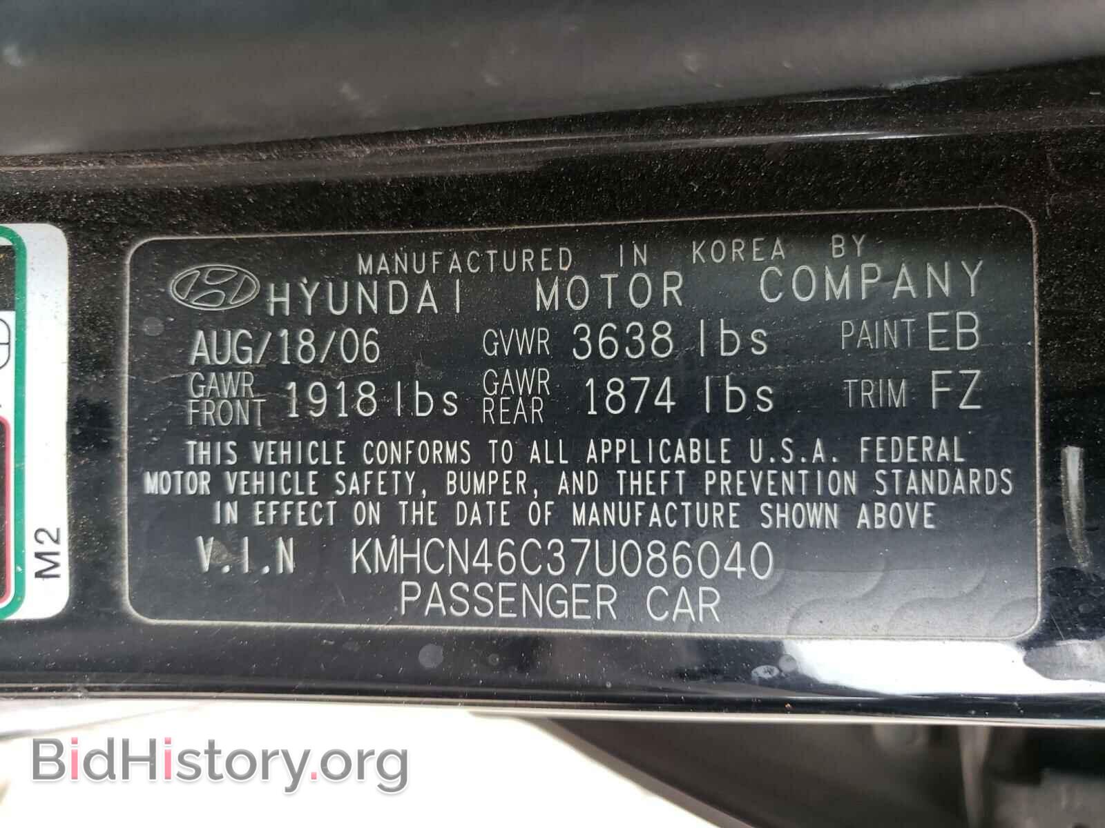 2007 HYUNDAI ACCENT - VIN: KMHCN46C37U086040 - Фото 10