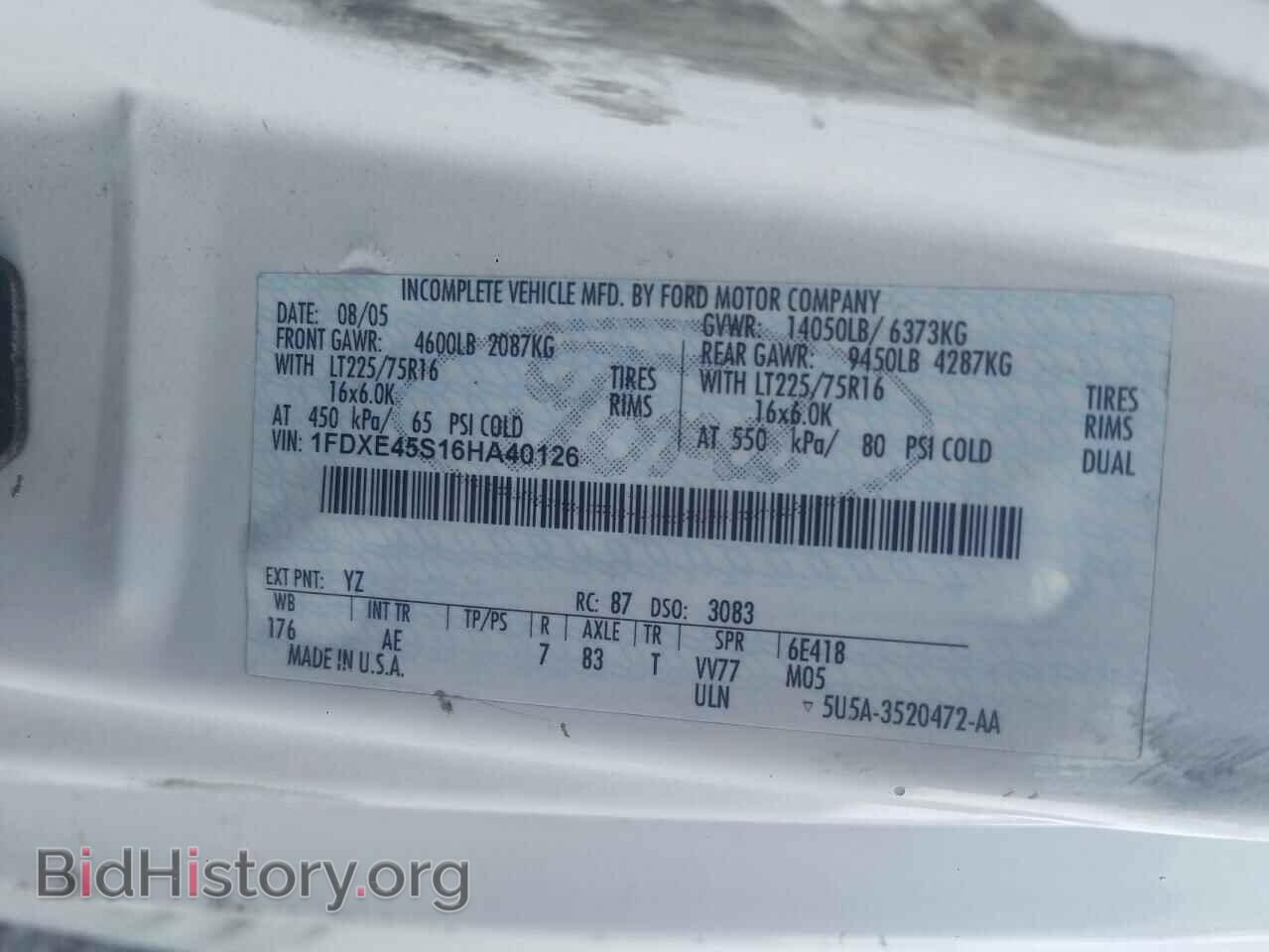 2006 FORD ECONOLINE - VIN: 1FDXE45S16HA40126 - Фото 10