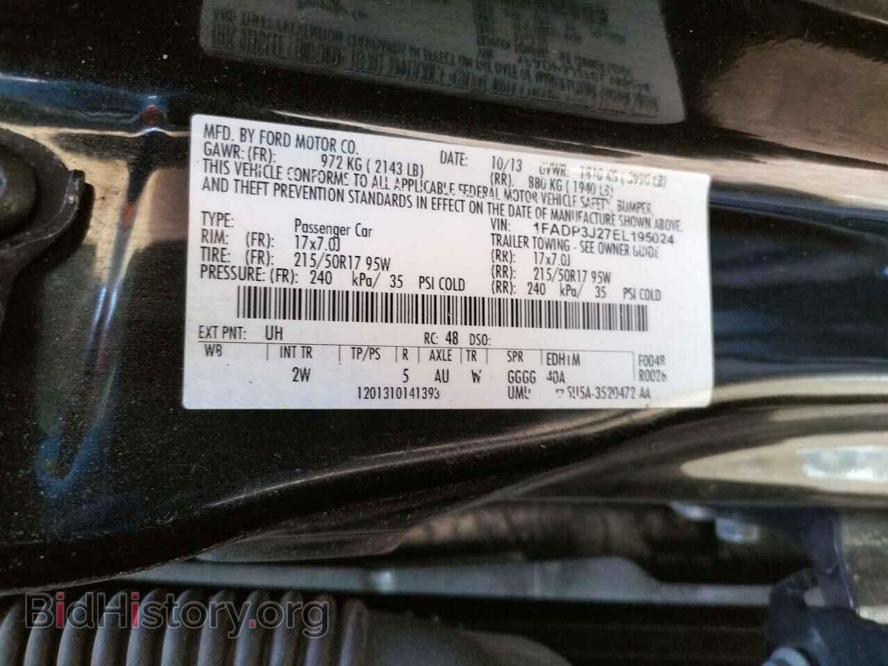 2014 FORD FOCUS - VIN: 1FADP3J27EL195024 - Фото 10