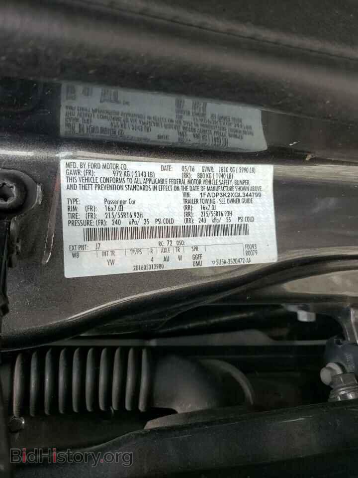 2016 FORD FOCUS - VIN: 1FADP3K2XGL344799 - Фото 10