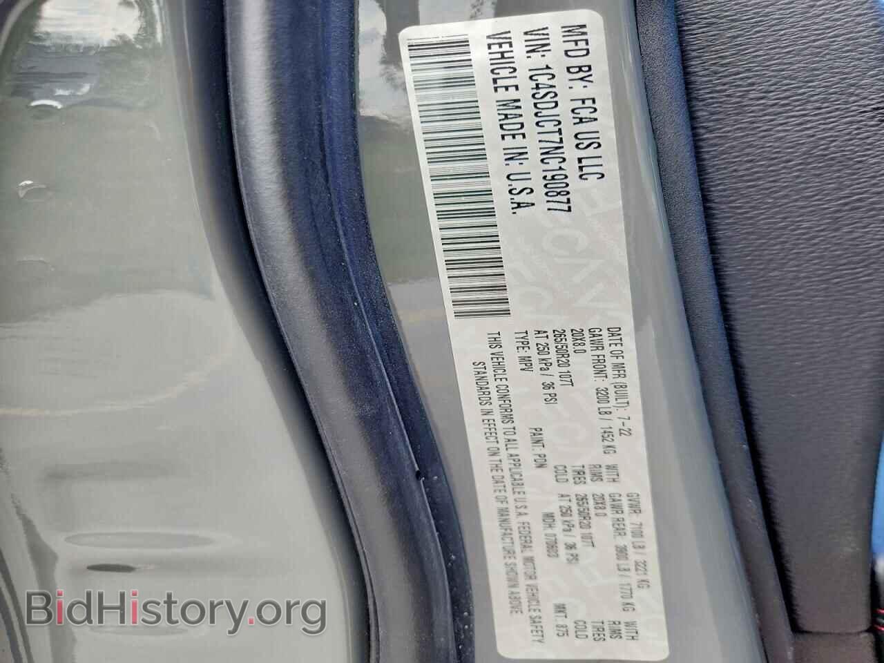 2022 DODGE DURANGO - VIN: 1C4SDJCT7NC190877 - Photo 13