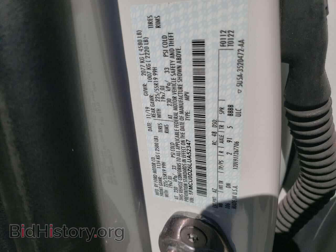 2020 FORD ESCAPE - VIN: 1FMCU0DZ6LUA52347 - Photo 12