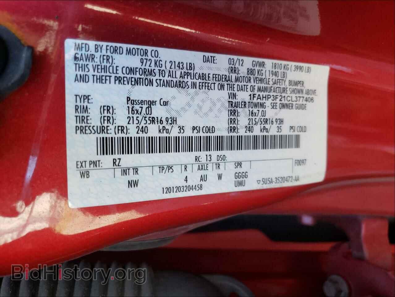 2012 FORD FOCUS - VIN: 1FAHP3F21CL377406 - Photo 10