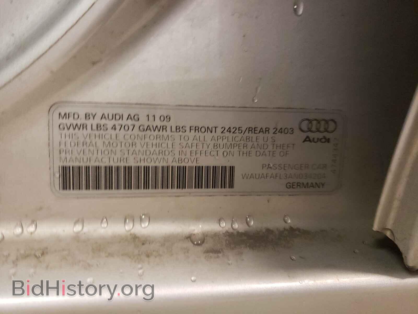 2010 AUDI A4 - VIN: WAUAFAFL3AN034204 - Фото 10