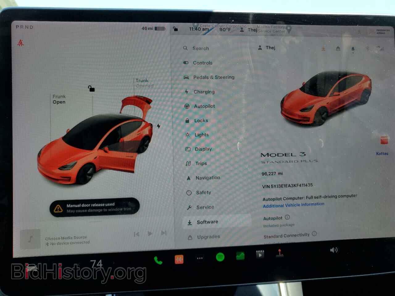 2019 TESLA MODEL 3 - VIN: 5YJ3E1EA3KF411435 - Фото 9