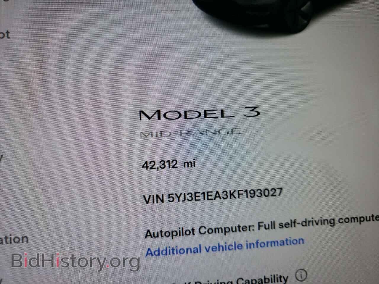2019 TESLA MODEL 3 - VIN: 5YJ3E1EA3KF193027 - Фото 8