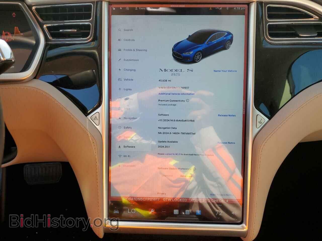2012 TESLA MODEL S - VIN: 5YJSA1DN6CFP01617 - Photo 9