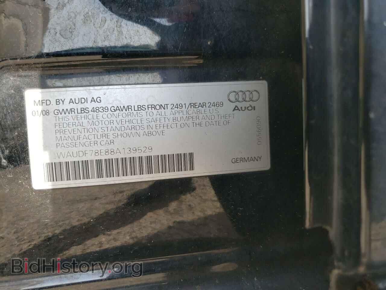 2008 AUDI A4 - VIN: WAUDF78E88A139529 - Фото 10