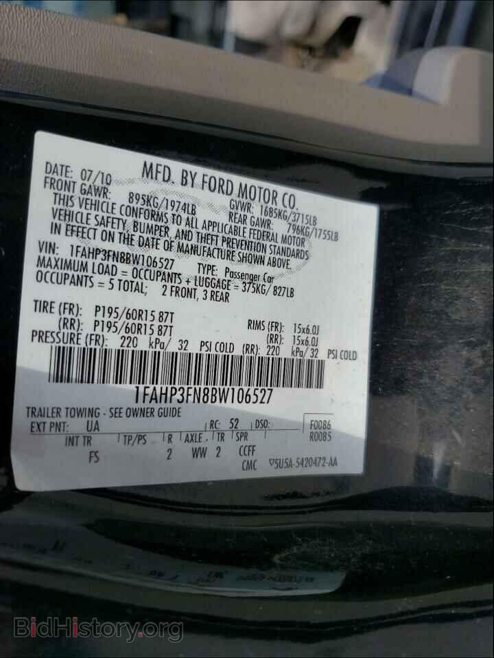 2011 FORD FOCUS - VIN: 1FAHP3FN8BW106527 - Фото 10