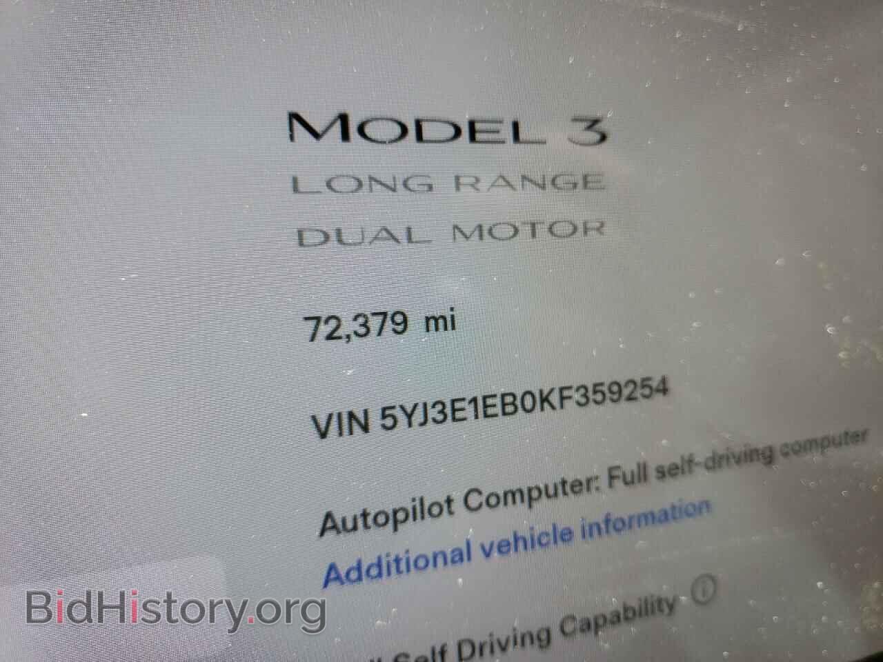 2019 TESLA MODEL 3 - VIN: 5YJ3E1EB0KF359254 - Фото 9