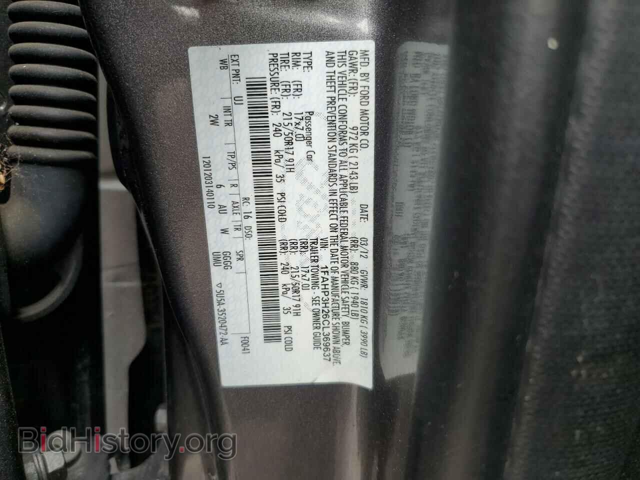2012 FORD FOCUS - VIN: 1FAHP3H26CL369637 - Photo 12