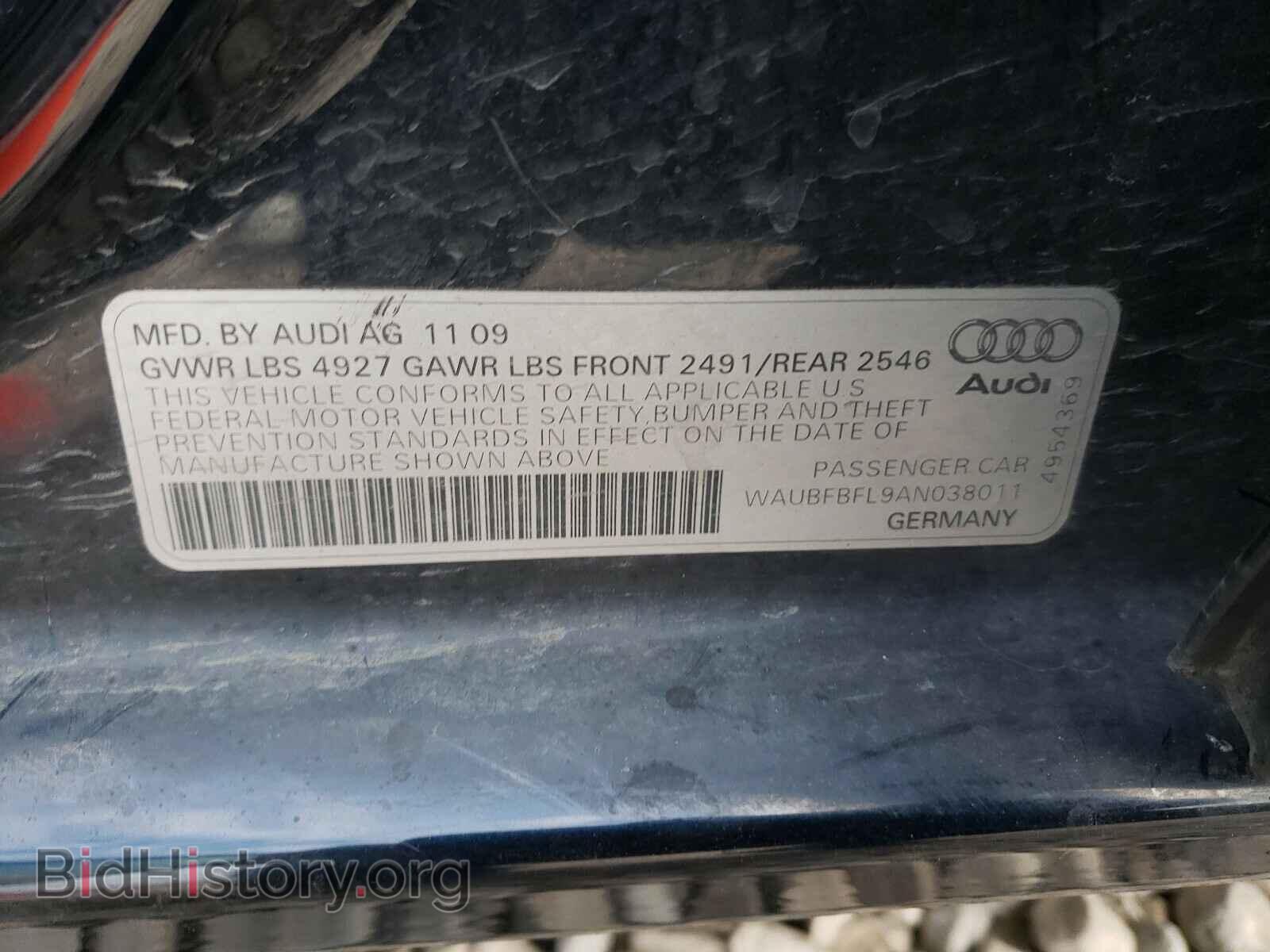 2010 AUDI A4 - VIN: WAUBFBFL9AN038011 - Фото 10