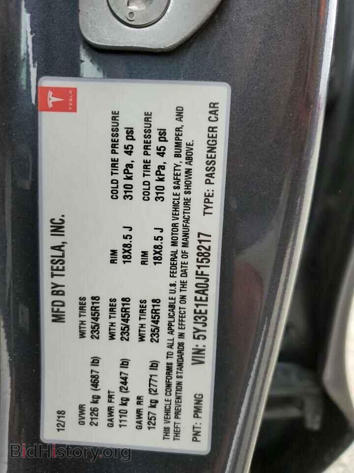 2018 TESLA MODEL 3 - VIN: 5YJ3E1EA0JF158217 - Фото 13