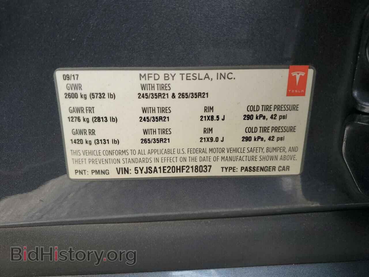 2017 TESLA MODEL S - VIN: 5YJSA1E20HF218037 - Photo 12