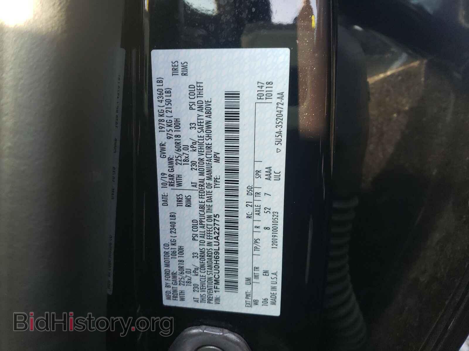 2020 FORD ESCAPE - VIN: 1FMCU0H69LUA22775 - Photo 10