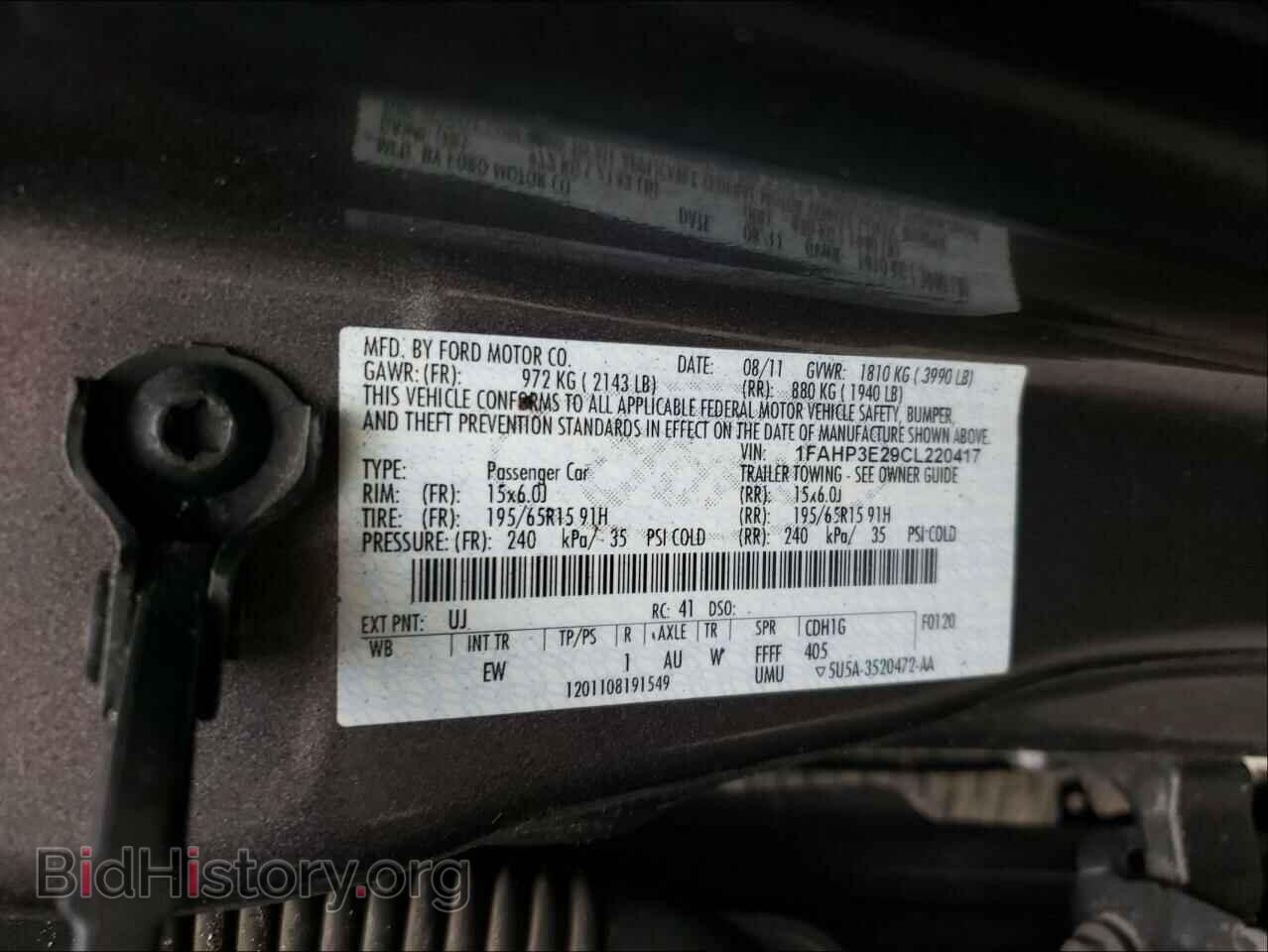 2012 FORD FOCUS - VIN: 1FAHP3E29CL220417 - Фото 10