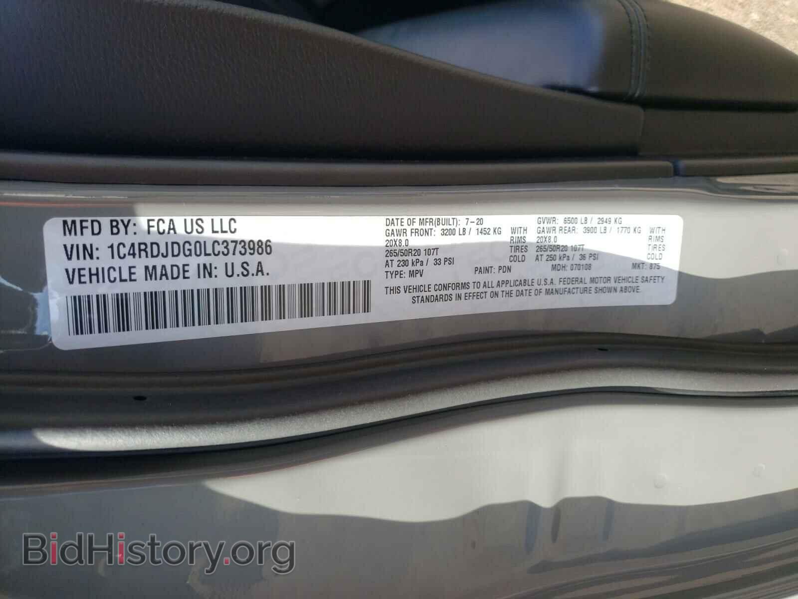 2020 DODGE DURANGO - VIN: 1C4RDJDG0LC373986 - Photo 10