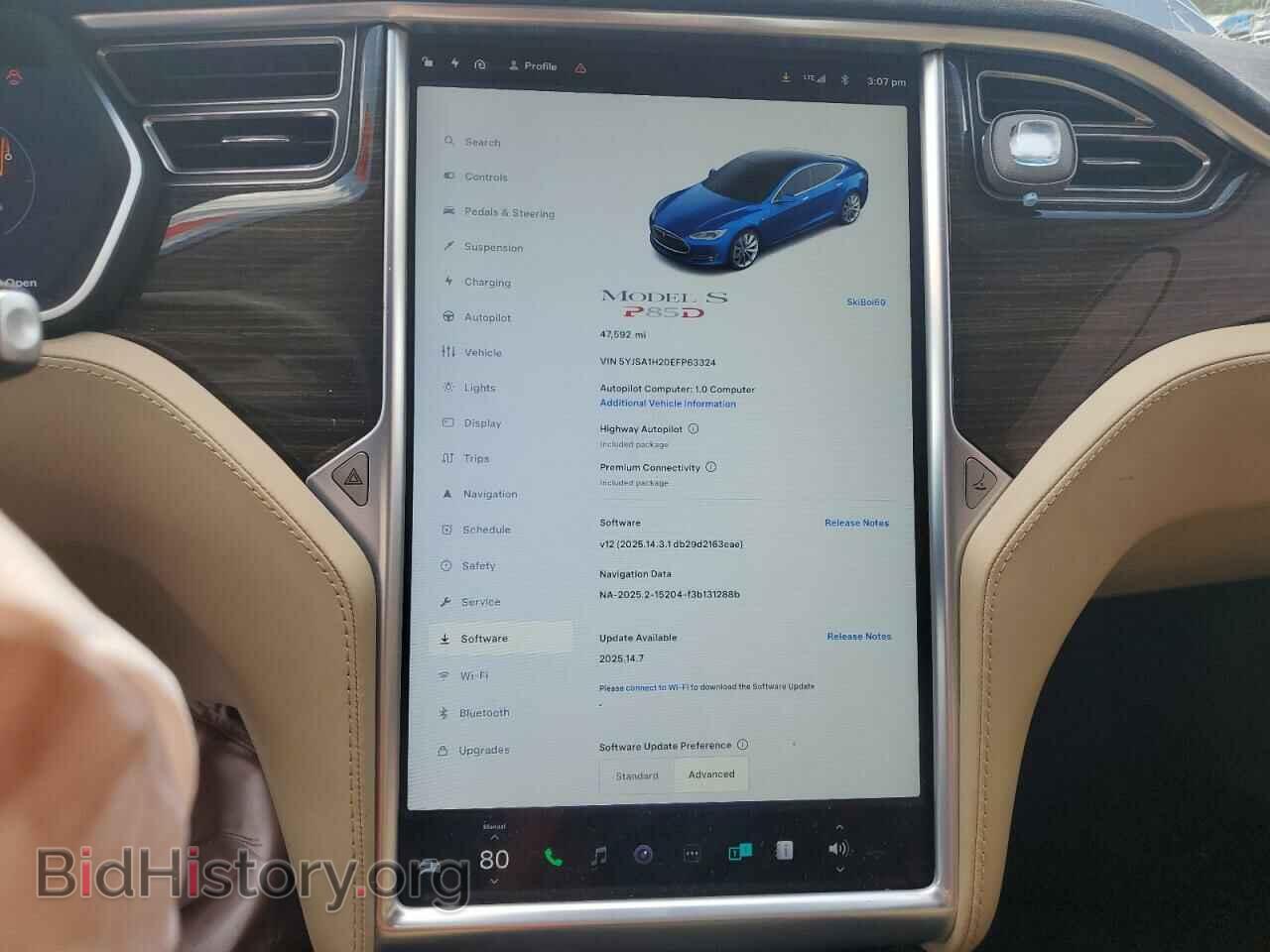 2014 TESLA MODEL S - VIN: 5YJSA1H20EFP63324 - Фото 9