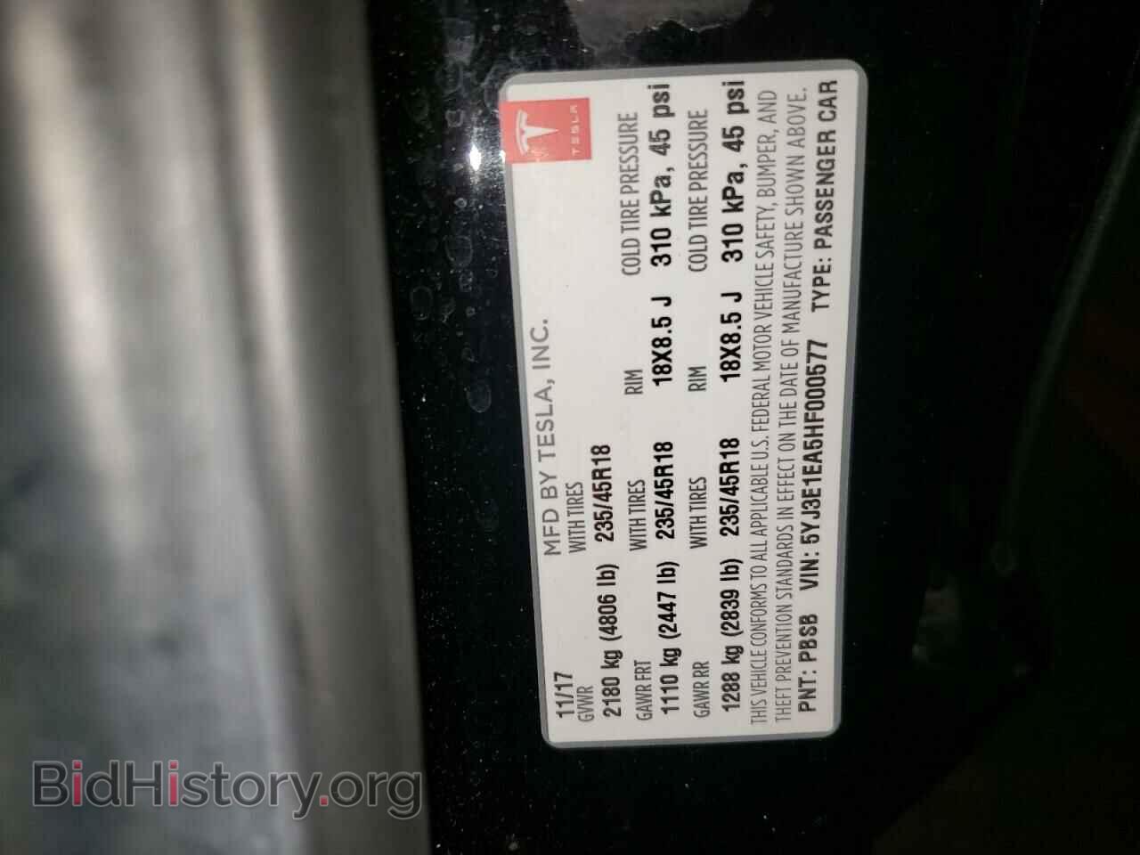 2017 TESLA MODEL 3 - VIN: 5YJ3E1EA5HF000577 - Photo 10
