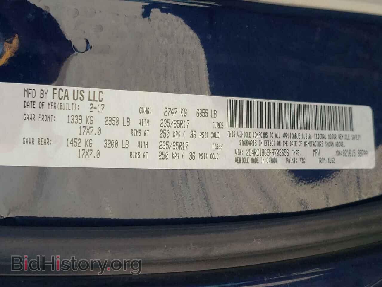 2017 CHRYSLER PACIFICA - VIN: 2C4RC1BG9HR702656 - Photo 10