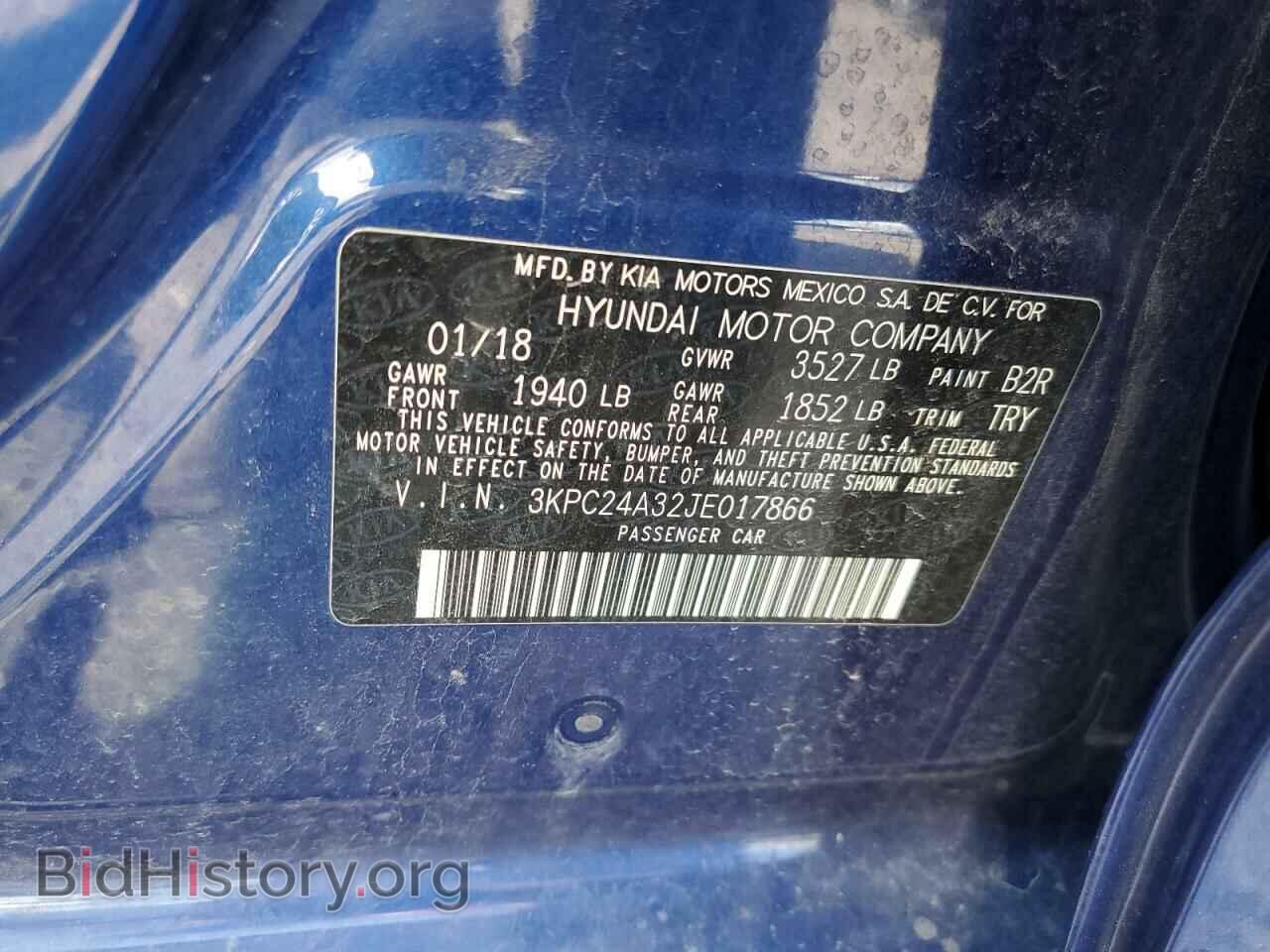 2018 HYUNDAI ACCENT - VIN: 3KPC24A32JE017866 - Фото 10