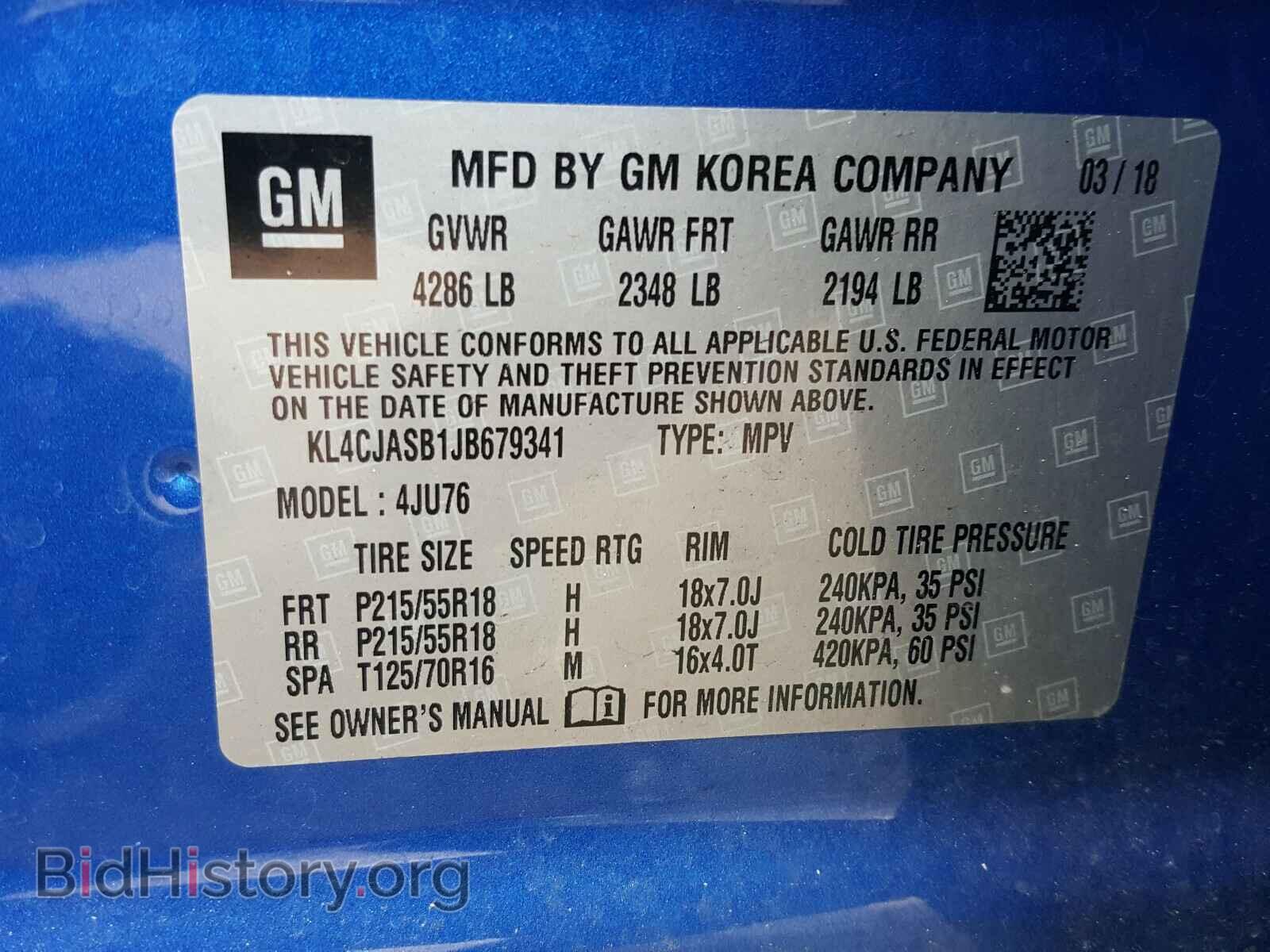 2018 BUICK ENCORE - VIN: KL4CJASB1JB679341 - Photo 10
