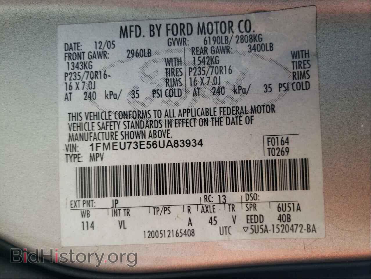2006 FORD EXPLORER - VIN: 1FMEU73E56UA83934 - Photo 10