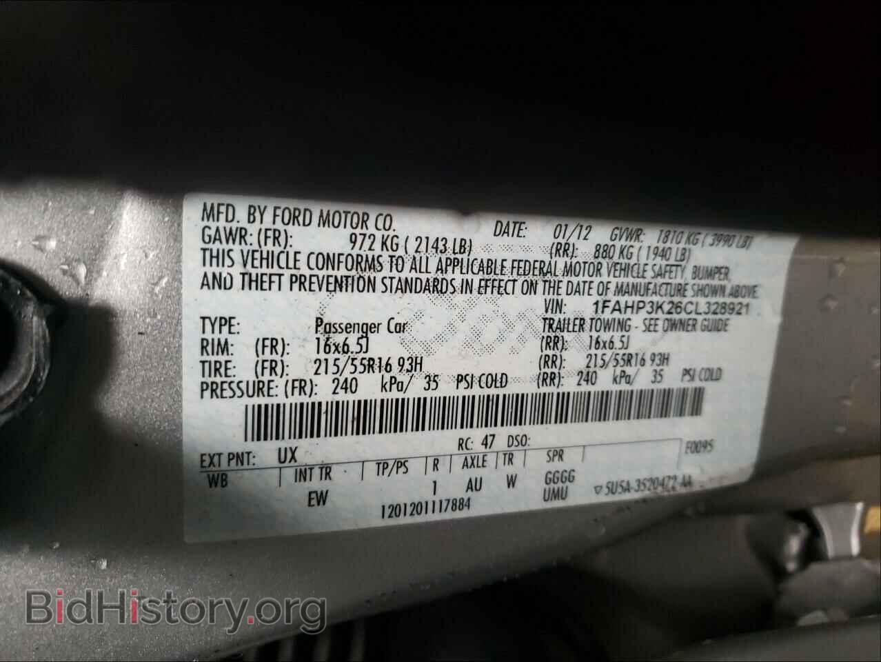 2012 FORD FOCUS - VIN: 1FAHP3K26CL328921 - Фото 10