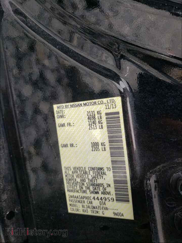 2014 NISSAN MAXIMA - VIN: 1N4AA5APXEC444959 - Фото 10