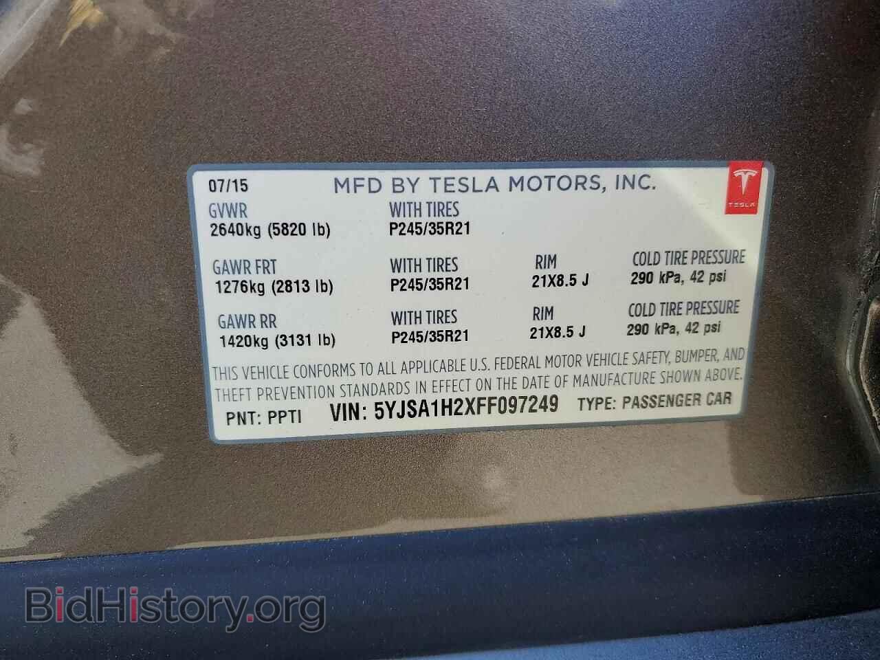 2015 TESLA MODEL S - VIN: 5YJSA1H2XFF097249 - Photo 12