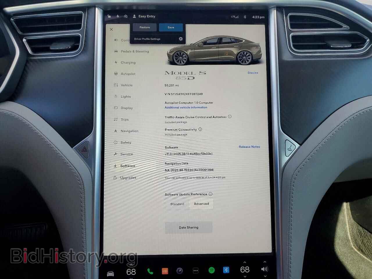 2015 TESLA MODEL S - VIN: 5YJSA1H2XFF097249 - Photo 9