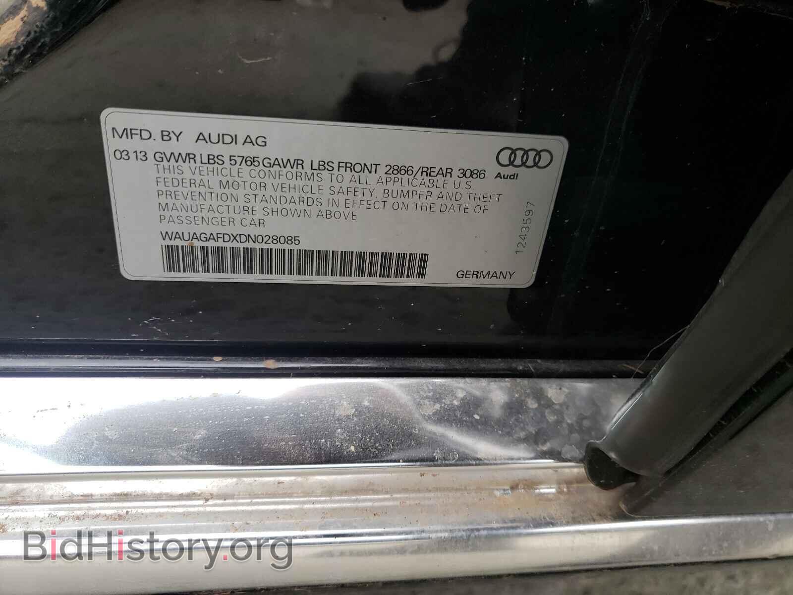 2013 AUDI A8 - VIN: WAUAGAFDXDN028085 - Фото 10