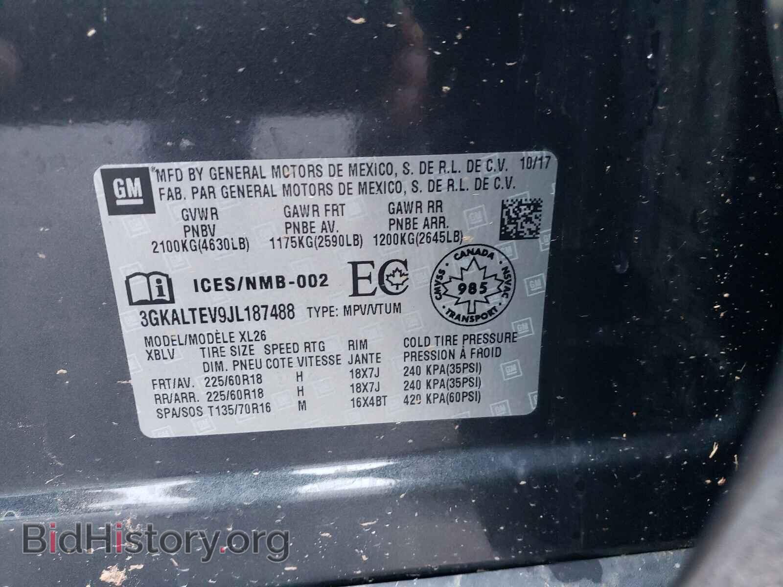 2018 GMC TERRAIN - VIN: 3GKALTEV9JL187488 - Фото 10