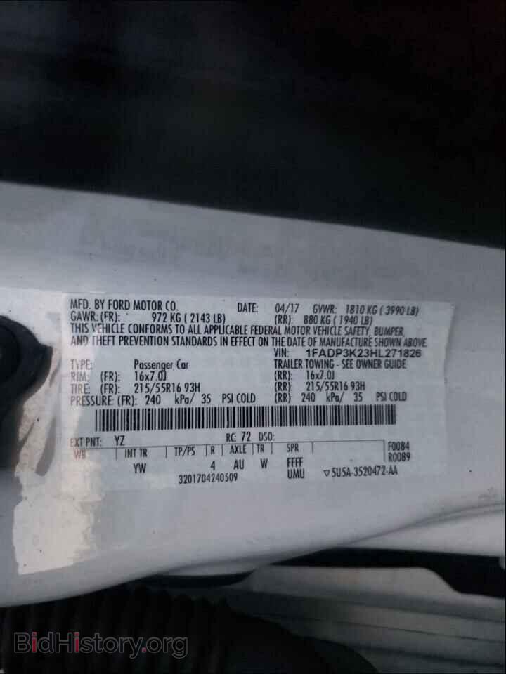2017 FORD FOCUS - VIN: 1FADP3K23HL271826 - Фото 10