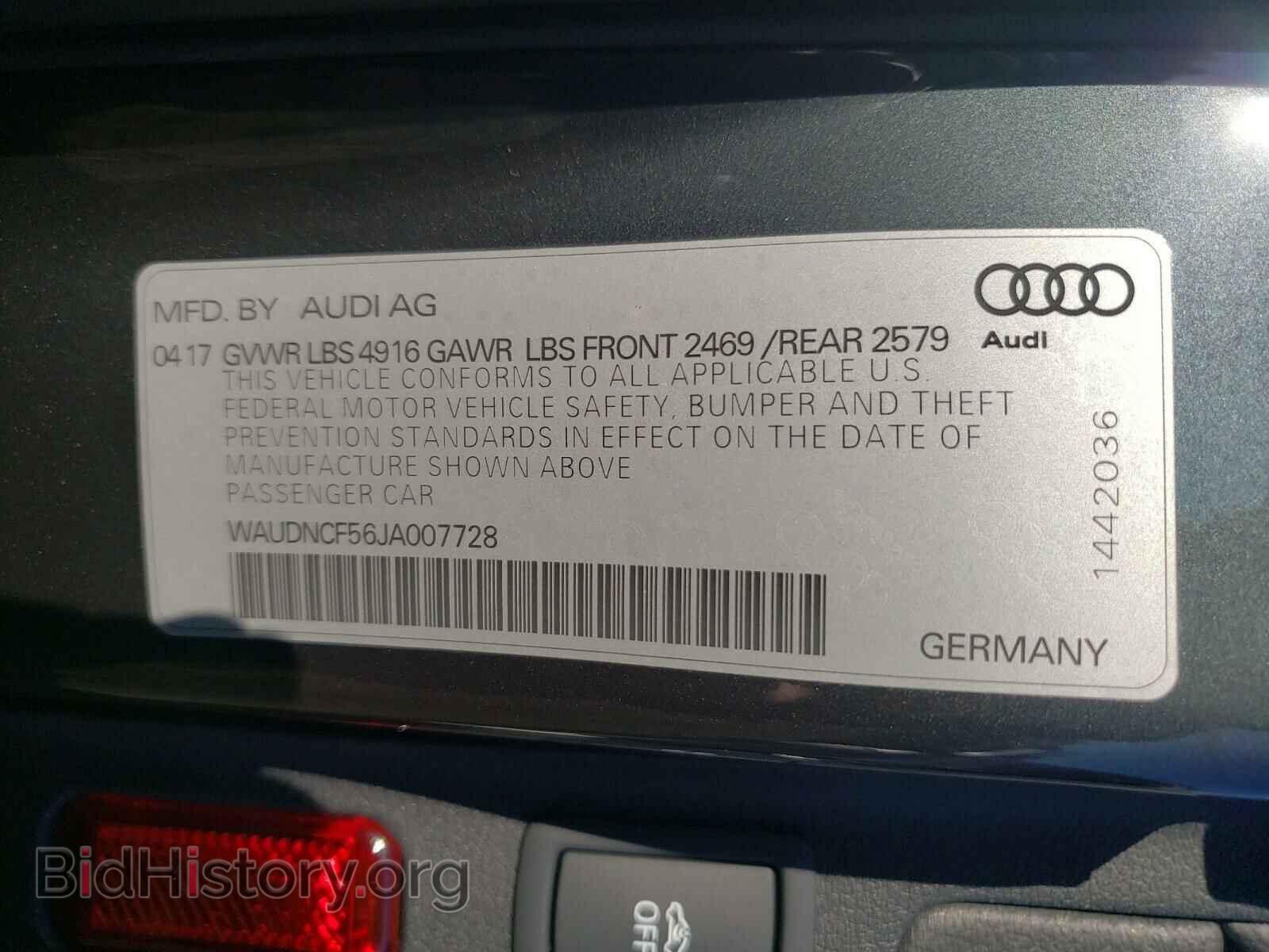 2018 AUDI A5 - VIN: WAUDNCF56JA007728 - Фото 10