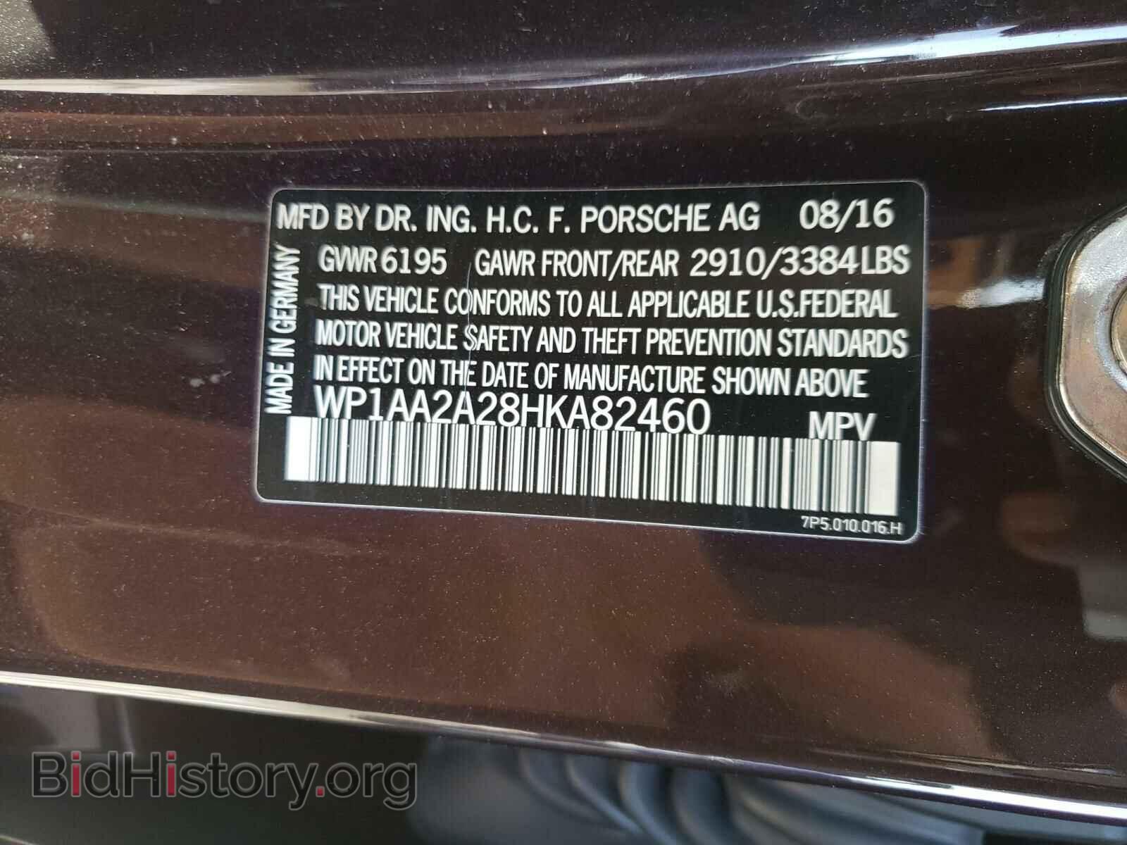 2017 PORSCHE CAYENNE - VIN: WP1AA2A28HKA82460 - Фото 10