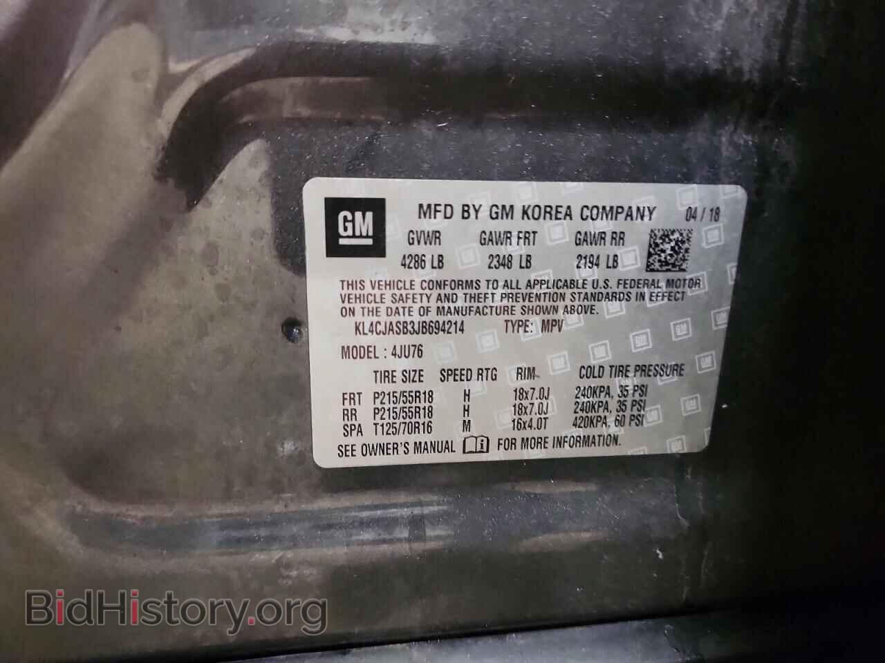 2018 BUICK ENCORE - VIN: KL4CJASB3JB694214 - Photo 13