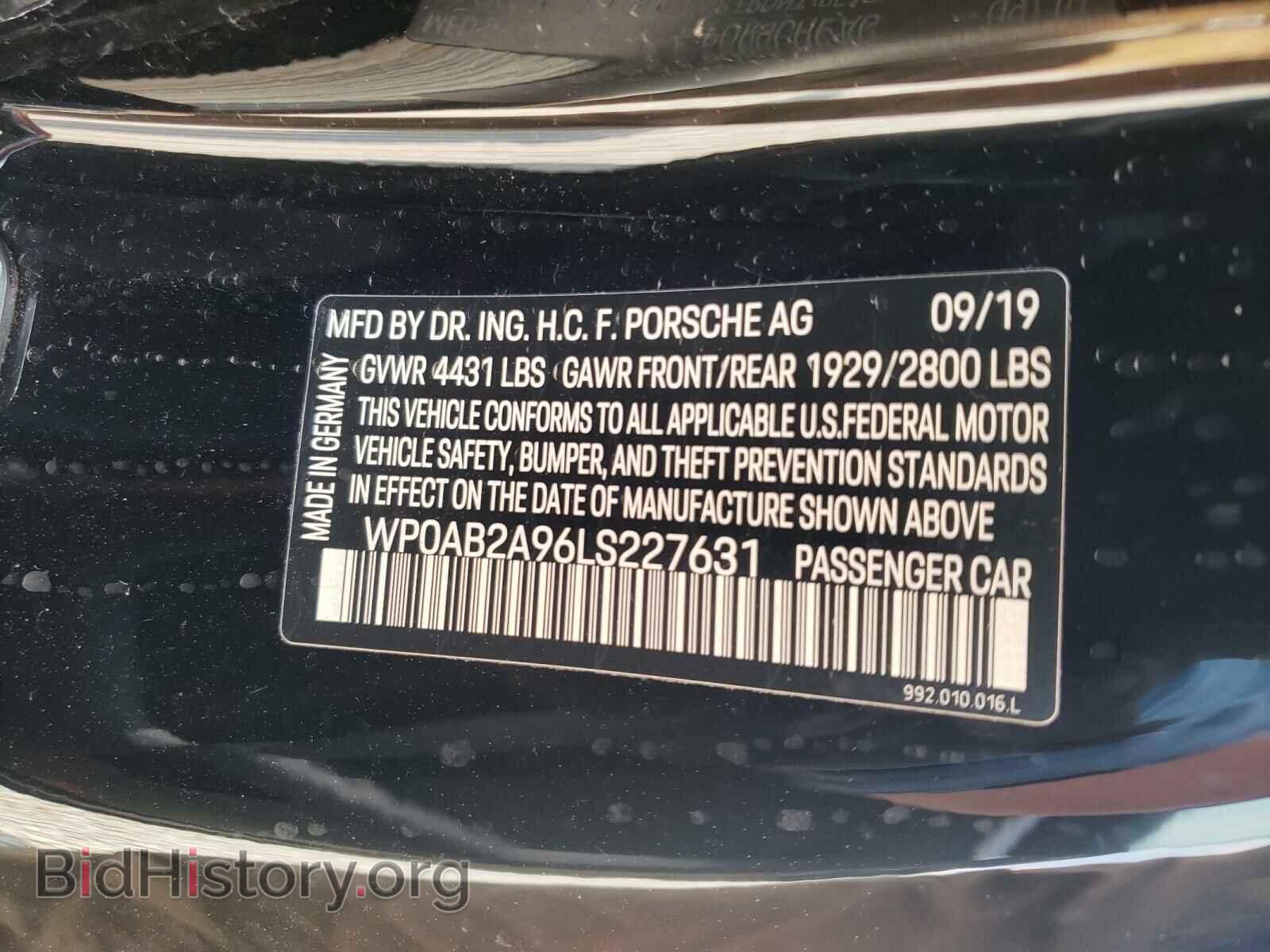 2020 PORSCHE 911 - VIN: WP0AB2A96LS227631 - Фото 10