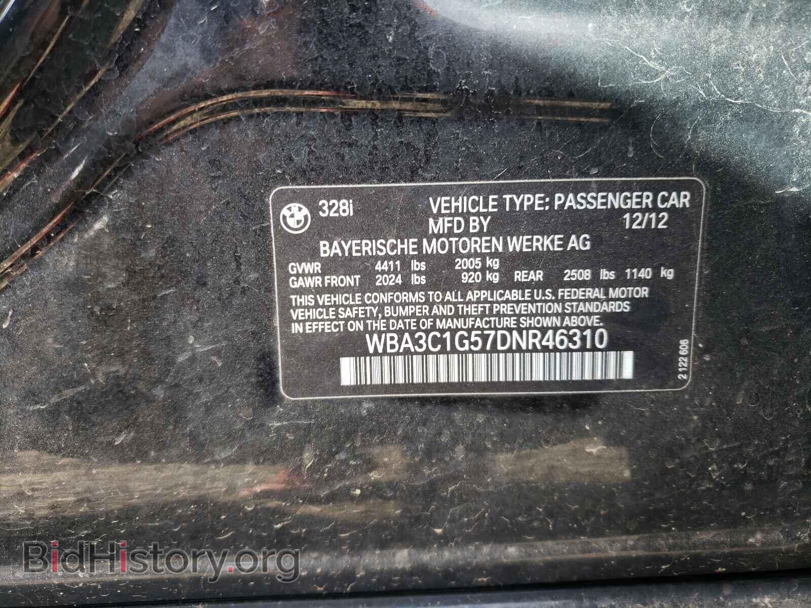 2013 BMW 3 SERIES - VIN: WBA3C1G57DNR46310 - Фото 10