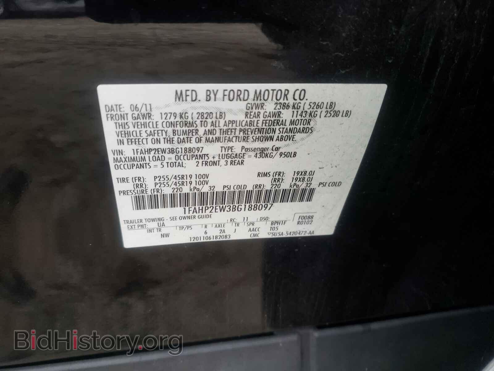 2011 FORD TAURUS - VIN: 1FAHP2EW3BG188097 - Фото 10