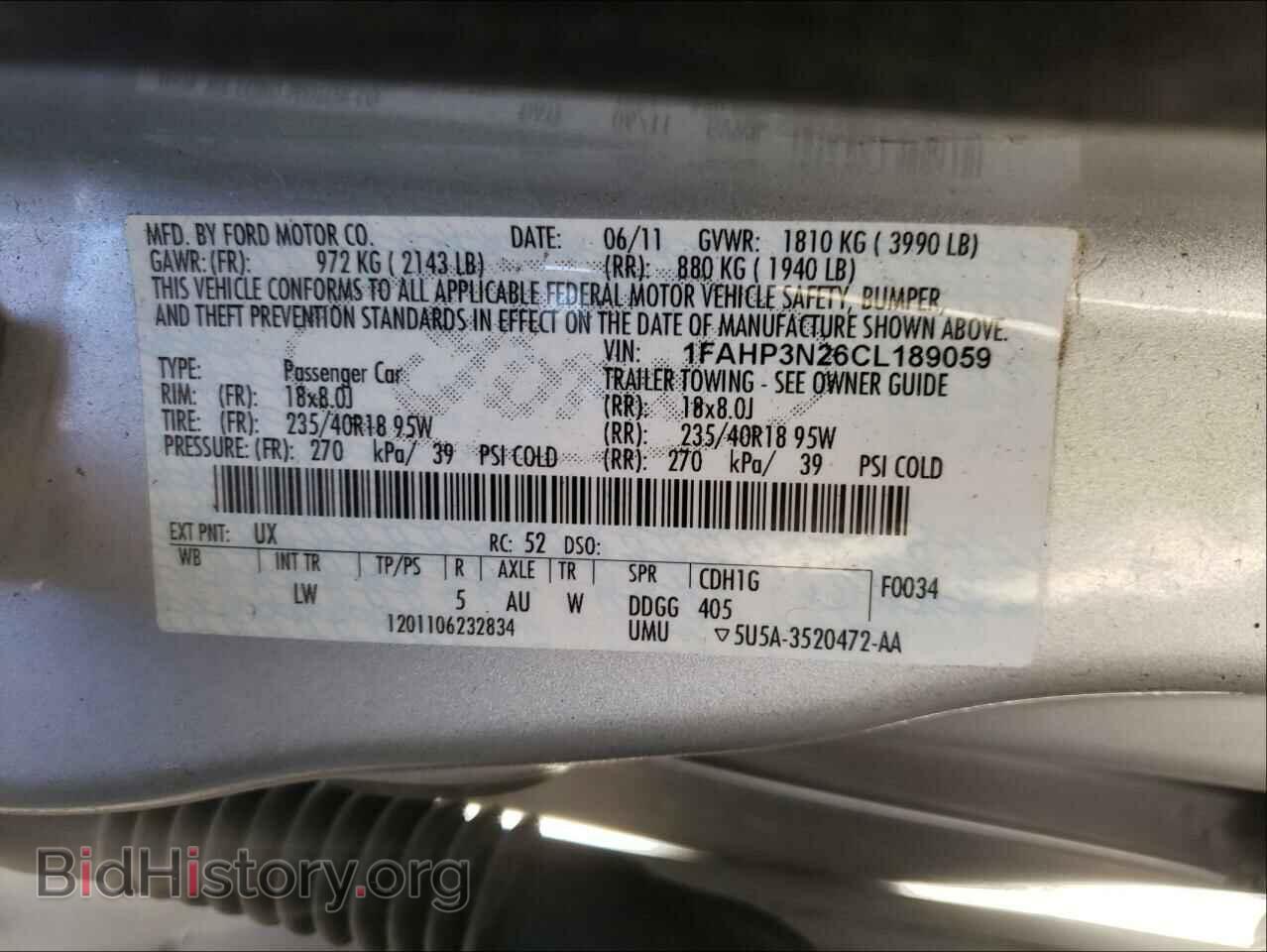 2012 FORD FOCUS - VIN: 1FAHP3N26CL189059 - Фото 10