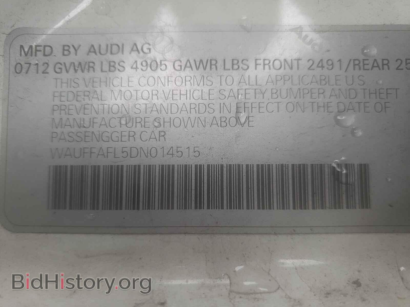 2013 AUDI A4 - VIN: WAUFFAFL5DN014515 - Фото 10