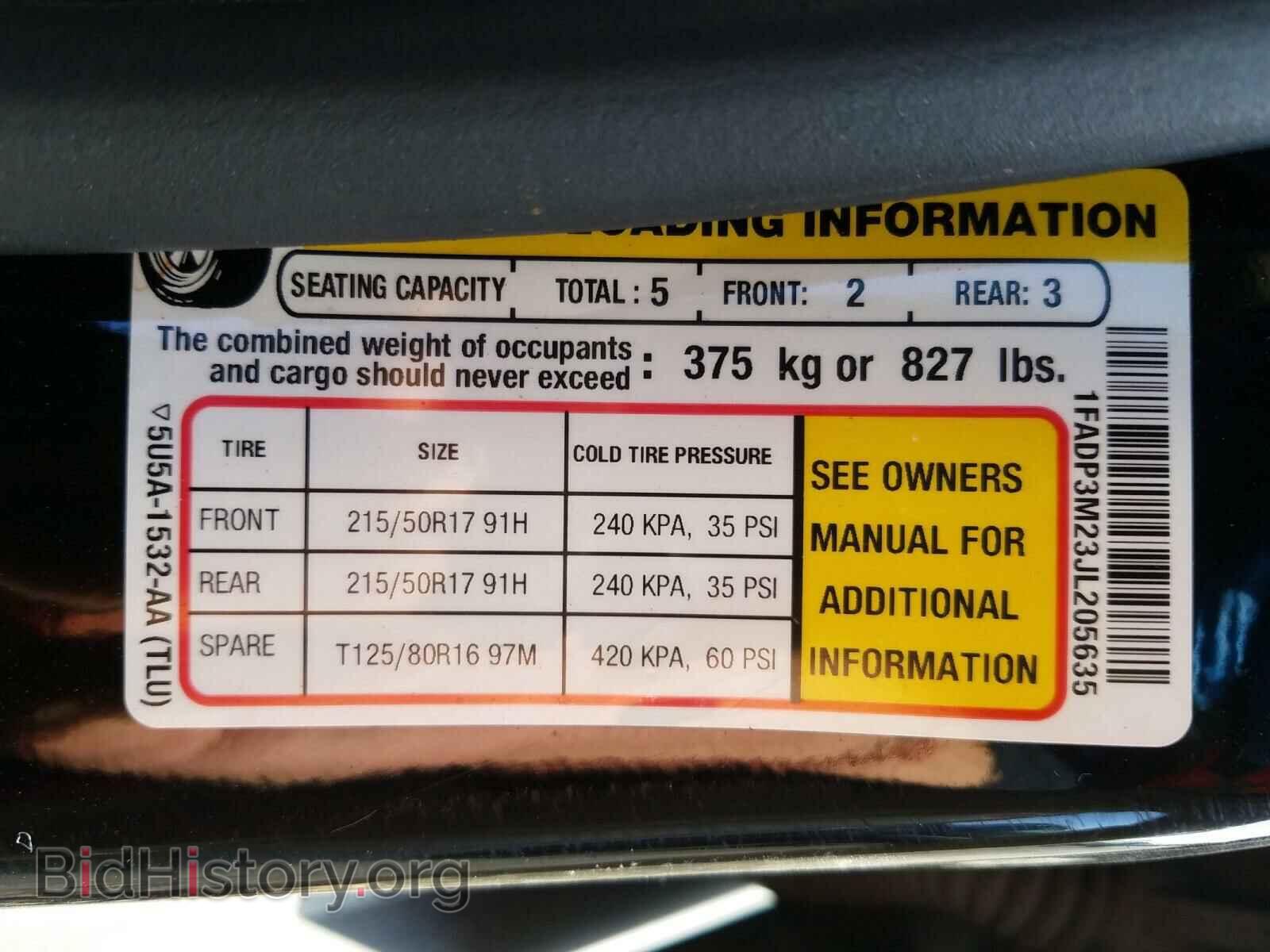 2018 FORD FOCUS - VIN: 1FADP3M23JL205635 - Фото 10