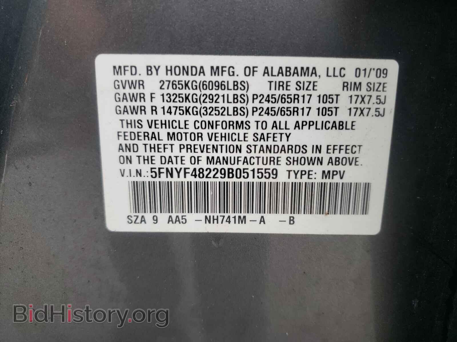 2009 HONDA PILOT - VIN: 5FNYF48229B051559 - Фото 10
