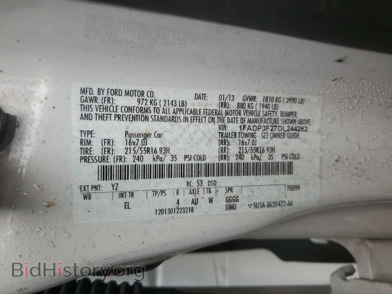 2013 FORD FOCUS - VIN: 1FADP3F27DL244262 - Фото 12
