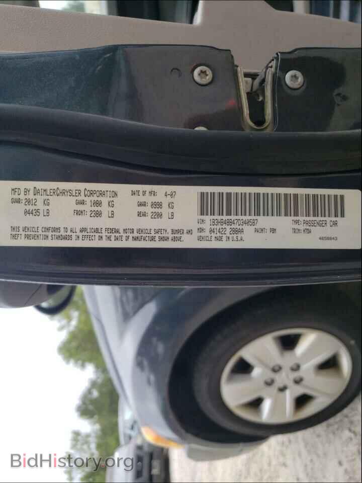 2007 DODGE CALIBER - VIN: 1B3HB48B47D340587 - Photo 10