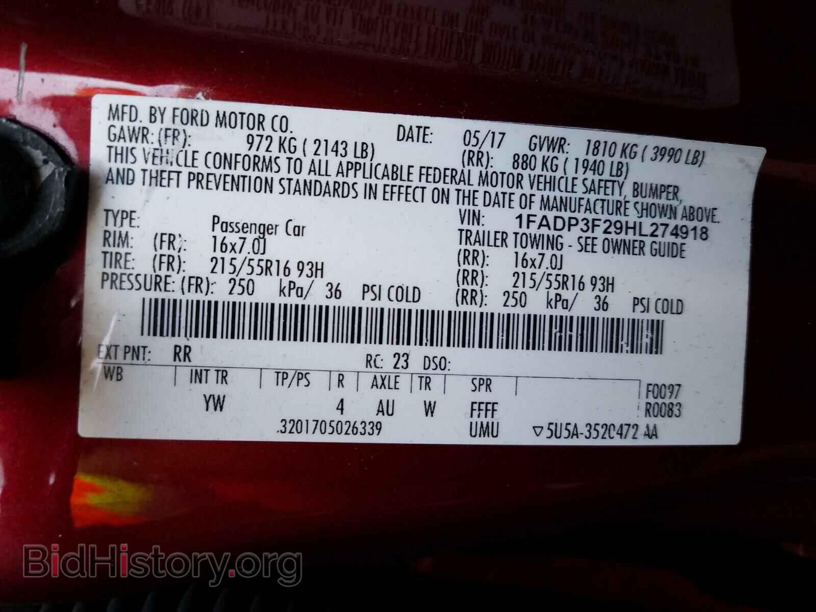 2017 FORD FOCUS - VIN: 1FADP3F29HL274918 - Photo 10