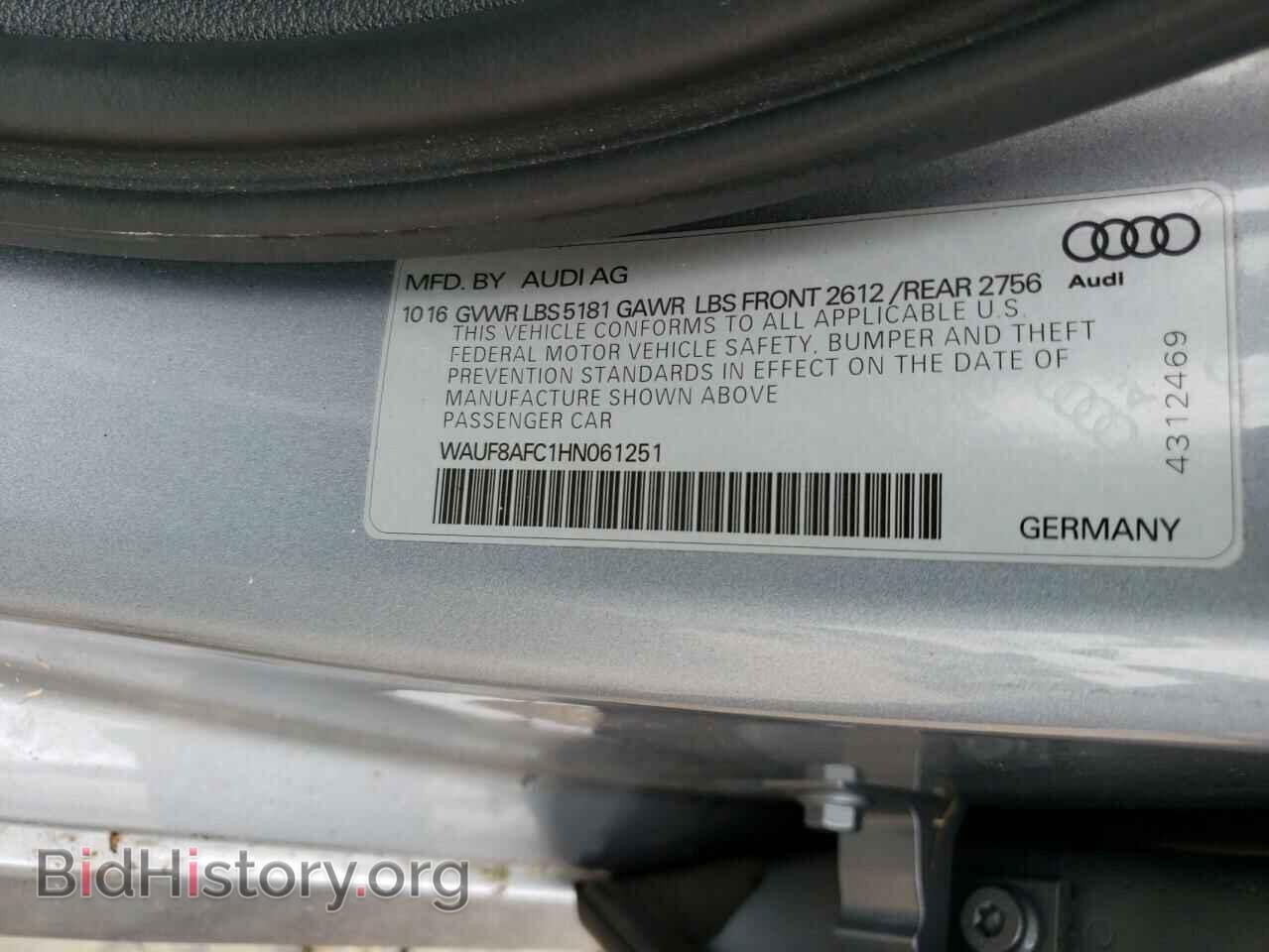 2017 AUDI A6 - VIN: WAUF8AFC1HN061251 - Фото 10