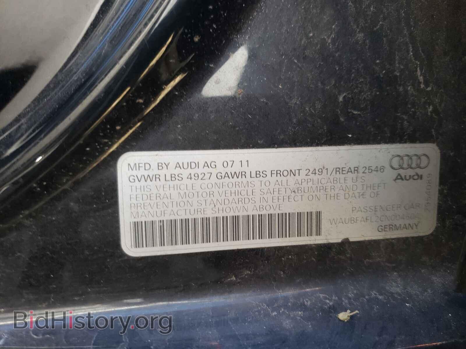 2012 AUDI A4 - VIN: WAUBFAFL2CN004604 - Фото 10