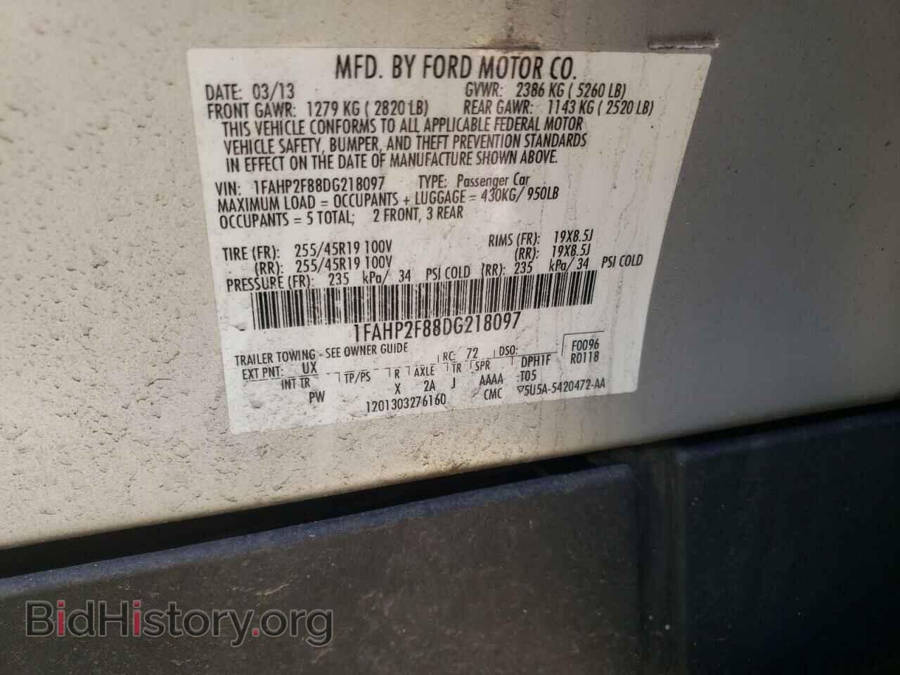 2013 FORD TAURUS - VIN: 1FAHP2F88DG218097 - Фото 10
